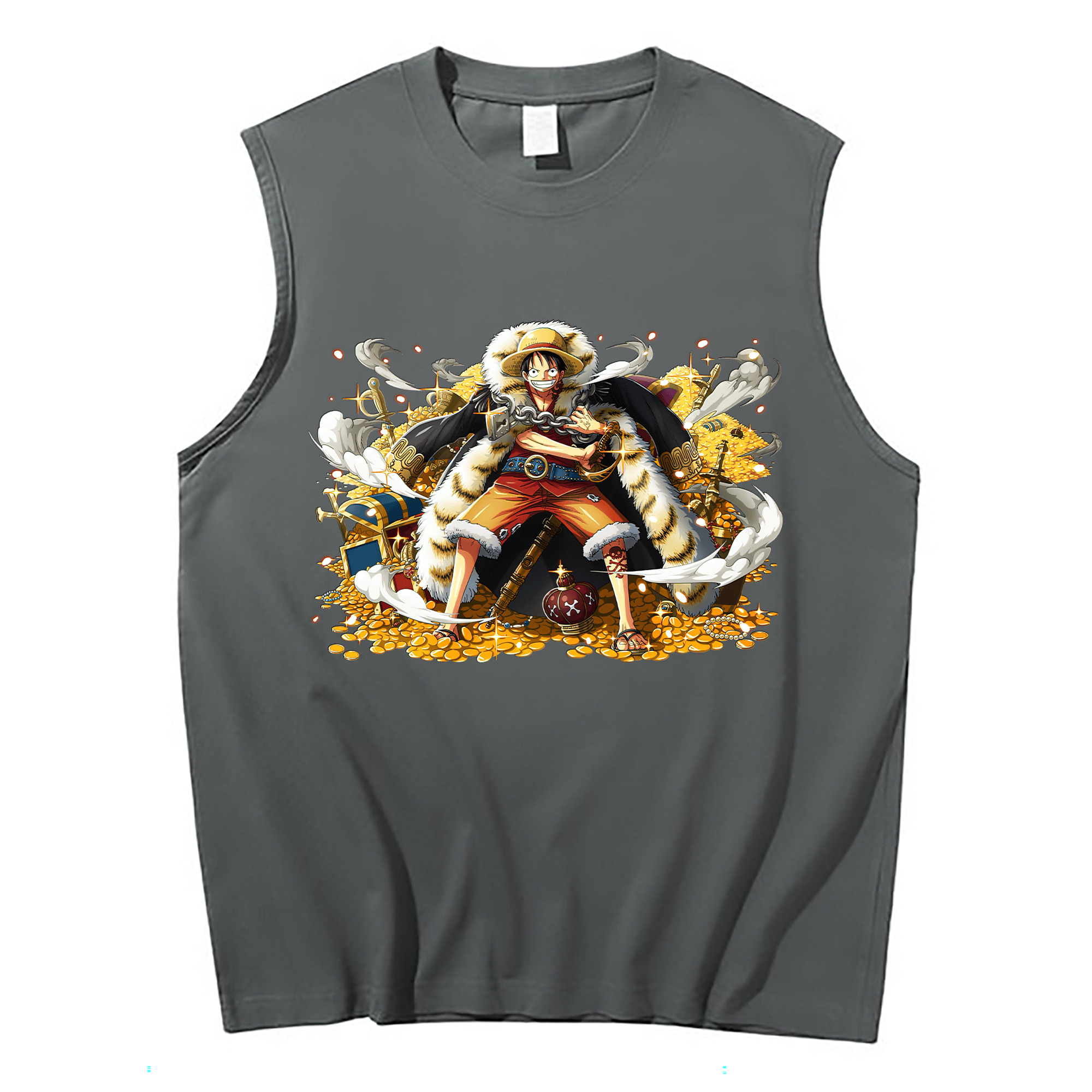 ワンピース モンキー・D・ルフィ ONE PIECE Monkey D. Luffy コットン100％タンクトップ（フロントプリント）